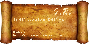 Ivánkovics Róza névjegykártya