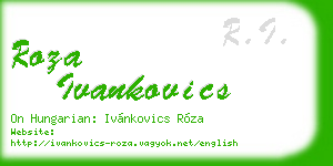 roza ivankovics business card